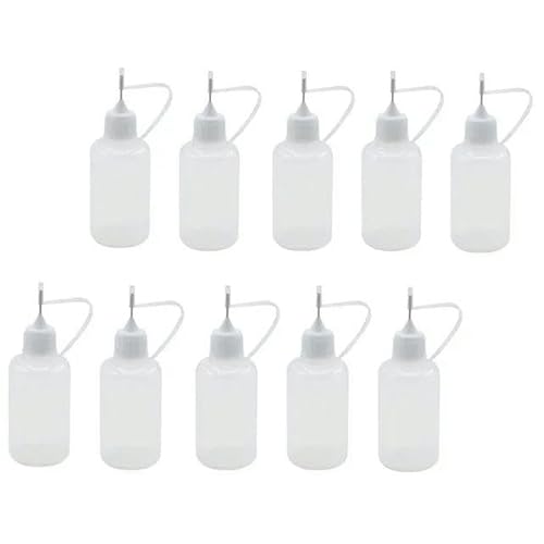 FSAMORPLE 10 Stück 3–120 ml Leere Applikatorflasche, quetschbare Nadelkappe, Tropfflaschen, Behälter – 10 Stück x 20 ml – weiß von FSAMORPLE
