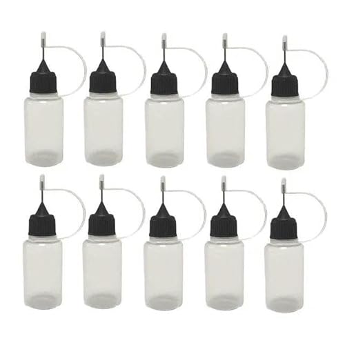 FSAMORPLE 10 Stück 3 ml–120 ml Leere Applikatorflasche, quetschbare Nadelspitze, Tropfflaschen, Behälter, 10 Stück x 3 ml, schwarz von FSAMORPLE