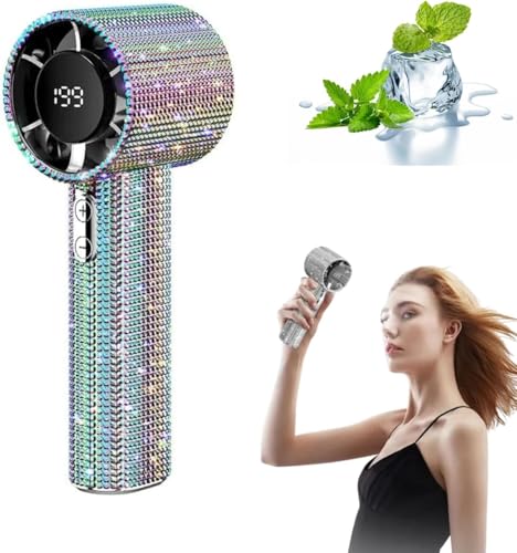 FSAZSVBT Diamond Tragbarer Hand-Turboventilator mit USB-Lade-Digitalanzeige, leistungsstarker und leiser Mini-Handventilator, geeignet für Reisen, Outdoor-Aktivitäten, Büro, Zuhause FSAZSVBT Diamond Tragbarer Hand-Turboventilator mit USB-Lade-Digitalanzeige, leistungsstarker und leiser Mini-Handventilator, geeignet für Reisen, Outdoor-Aktivitäten, Büro, Zuhause von FSAZSVBT