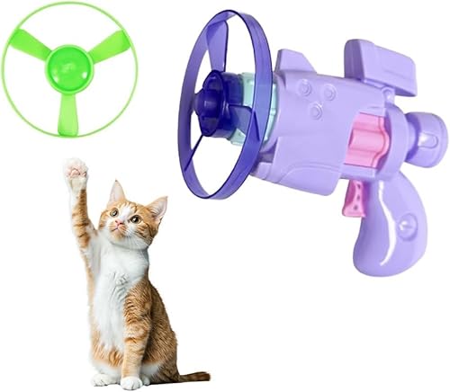Leuchtendes Frisbee-Katzenwerfer-Set mit bunten fliegenden Propellern, interaktives Frisbee-Katzensuchspielzeug für das Training und Jagen von Haustieren, kann drinnen und draußen verwendet werden Leuchtendes Frisbee-Katzenwerfer-Set mit bunten fliegenden Propellern, interaktives Frisbee-Katzensuchspielzeug für das Training und Jagen von Haustieren, kann drinnen und draußen verwendet werden von FSAZSVBT