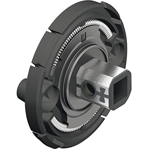 FSB 0 03 0450 09103 6000 Adapter Türdrücker Rosette, Vierkantaufnahme 9 mm AGL rechts mit Ausgleichslager schwarz, 03045009103, Silber von FSB