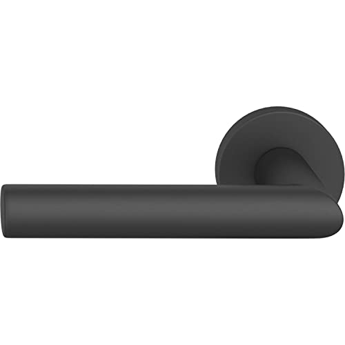 FSB Haustürhalbgarnitur 70 1076 links, runde Rosette, Aluminium schwarz matt von FSB