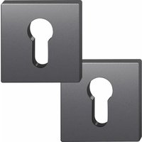 FSB - Zylinderrosette quadratisch 12 1704 00010 asl, Aluminium schwarz matt von FSB