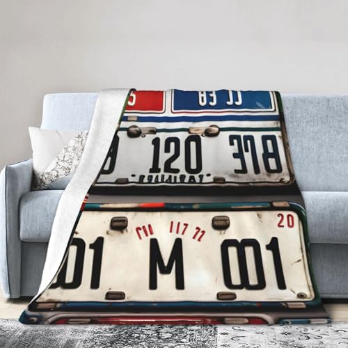 Altes Nummernschild, ultraweiche Micro-Fleece-Decke, Klimaanlage, Decke, warme Decke Altes Nummernschild, ultraweiche Micro-Fleece-Decke, Klimaanlage, Decke, warme Decke von FSCEV