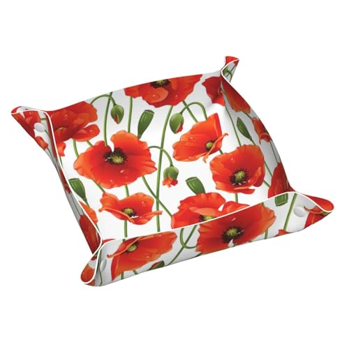 Blume Leder Ablagetablett Desktop Organizer Caddy Box Dekorative Herren Accessoires von FSCEV