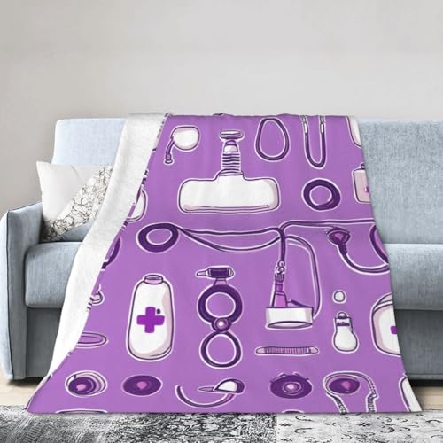 Decke mit Krankenschwester-Muster, ultraweich, Mikrofleece, Klimaanlage, Decke, warme Decke, Violett Decke mit Krankenschwester-Muster, ultraweich, Mikrofleece, Klimaanlage, Decke, warme Decke, Violett von FSCEV