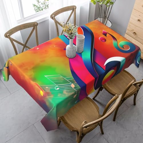 FSCEV Bunte Tischdecke mit Musiknoten, rechteckig, für Küche, Esszimmer, Innen- und Außenbereich FSCEV Bunte Tischdecke mit Musiknoten, rechteckig, für Küche, Esszimmer, Innen- und Außenbereich von FSCEV
