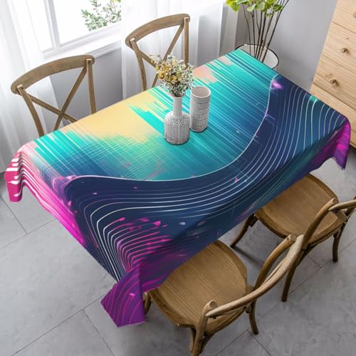 FSCEV Coole Musik Schallwellen-Tischdecke, rechteckig, Schutz, Küche, Esszimmer, Innen- und Außendekoration FSCEV Coole Musik Schallwellen-Tischdecke, rechteckig, Schutz, Küche, Esszimmer, Innen- und Außendekoration von FSCEV