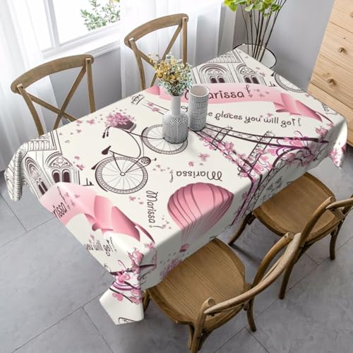 FSCEV Dog and Paris Towe Tischdecke, rechteckig, für Küche, Esszimmer, Innen- und Außenbereich von FSCEV