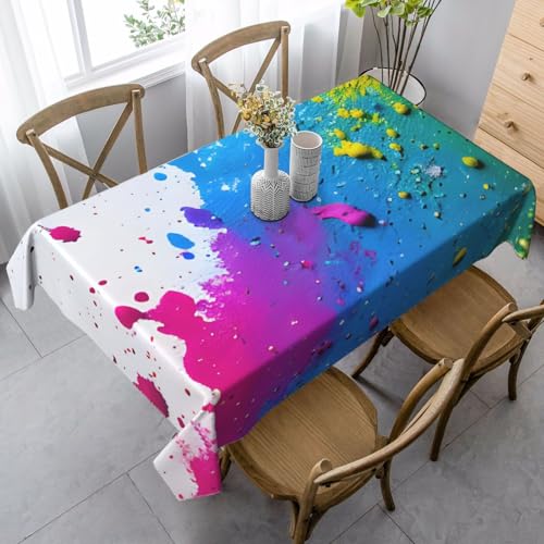 FSCEV Farbspritzer, Tischdecke, rechteckig, für Küche, Esszimmer, Innen- und Außenbereich von FSCEV