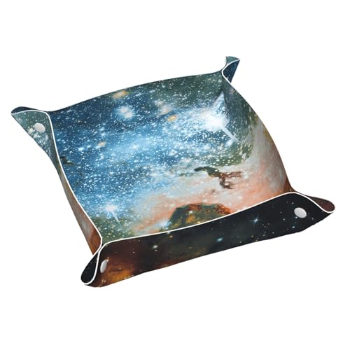 FSCEV Galaxy Space (2) Leder Ablagetablett Desktop Organizer Caddy Box Dekorative Herren Accessoires von FSCEV