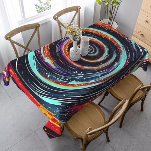 FSCEV Kosmische Tischdecke, Motiv: Weltraumspirale, rechteckig, für Küche, Esszimmer, Innen- und Außenbereich von FSCEV