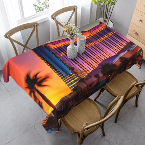 FSCEV Las Vegas Sonnenuntergang Tischdecke, rechteckig, für Küche, Esszimmer, Innen- und Außenbereich, 1 Stück FSCEV Las Vegas Sonnenuntergang Tischdecke, rechteckig, für Küche, Esszimmer, Innen- und Außenbereich, 1 Stück von FSCEV