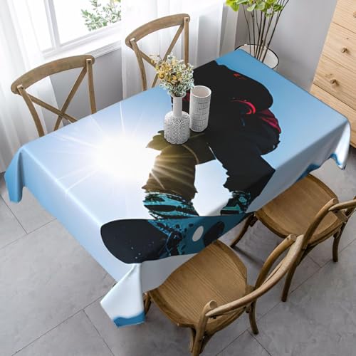 FSCEV Snowboard-Tischdecke, rechteckig, für Küche, Esszimmer, Innen- und Außenbereich FSCEV Snowboard-Tischdecke, rechteckig, für Küche, Esszimmer, Innen- und Außenbereich von FSCEV
