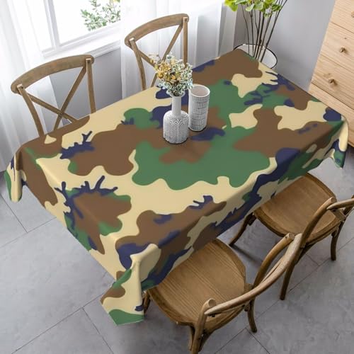 FSCEV Tischdecke, Militär-Design, rechteckig, für Küche, Esszimmer, Innen- und Außenbereich, Grün FSCEV Tischdecke, Militär-Design, rechteckig, für Küche, Esszimmer, Innen- und Außenbereich, Grün von FSCEV