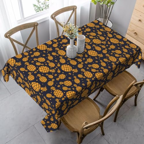 FSCEV Tischdecke, Motiv: Goldene Ananas, rechteckig, für Küche, Esszimmer, Innen- und Außenbereich von FSCEV