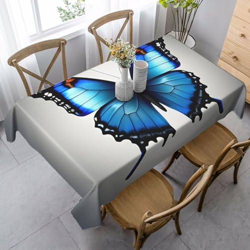 FSCEV Tischdecke, rechteckig, Motiv: blaue Schmetterlinge, für Küche, Esszimmer, Innen- und Außenbereich FSCEV Tischdecke, rechteckig, Motiv: blaue Schmetterlinge, für Küche, Esszimmer, Innen- und Außenbereich von FSCEV