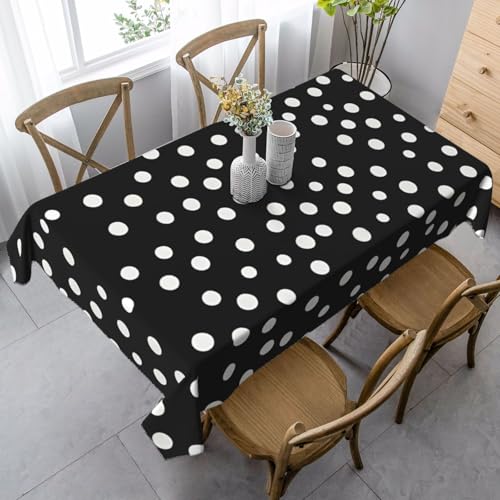 FSCEV Tischdecke, rechteckig, für Küche, Esszimmer, Innen- und Außenbereich, Schwarz / Weiß gepunktet FSCEV Tischdecke, rechteckig, für Küche, Esszimmer, Innen- und Außenbereich, Schwarz / Weiß gepunktet von FSCEV