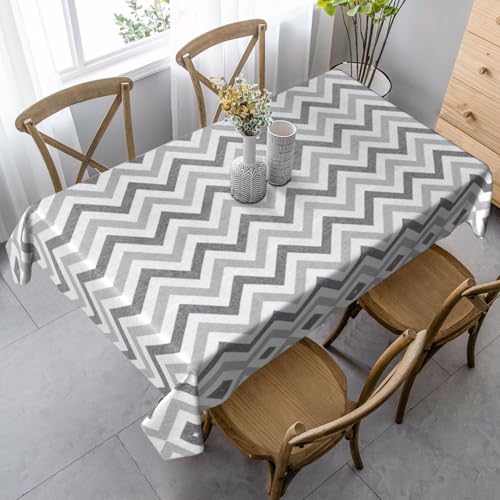 FSCEV Tischdecke, rechteckig, gestreift, für Küche, Esszimmer, Innen- und Außenbereich, Grau FSCEV Tischdecke, rechteckig, gestreift, für Küche, Esszimmer, Innen- und Außenbereich, Grau von FSCEV