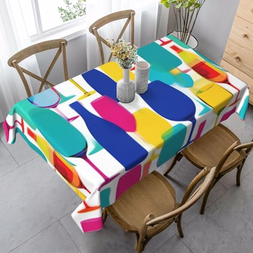 FSCEV Tischdecke für Cocktailgläser und Weinflaschen, rechteckig, für Küche, Esszimmer, Innen- und Außenbereich FSCEV Tischdecke für Cocktailgläser und Weinflaschen, rechteckig, für Küche, Esszimmer, Innen- und Außenbereich von FSCEV