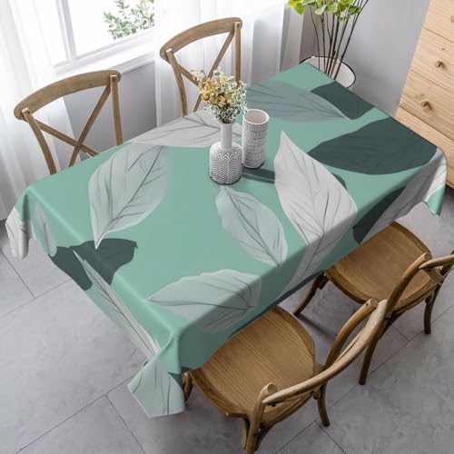 FSCEV Tischdecke mit Blättern, rechteckig, für Küche, Esszimmer, Innen- und Außenbereich, Mintgrau FSCEV Tischdecke mit Blättern, rechteckig, für Küche, Esszimmer, Innen- und Außenbereich, Mintgrau von FSCEV