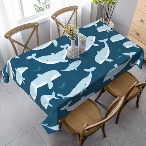 FSCEV Tischdecke mit Cartoon-Walen, rechteckig, für Küche, Esszimmer, Innen- und Außenbereich FSCEV Tischdecke mit Cartoon-Walen, rechteckig, für Küche, Esszimmer, Innen- und Außenbereich von FSCEV