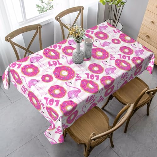 FSCEV Tischdecke mit Flamingo und Donuts, rechteckig, für Küche, Esszimmer, Innen- und Außenbereich FSCEV Tischdecke mit Flamingo und Donuts, rechteckig, für Küche, Esszimmer, Innen- und Außenbereich von FSCEV