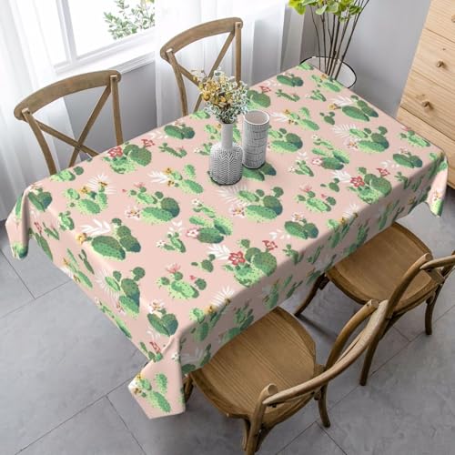 FSCEV Tischdecke mit Kaktusmuster, rechteckig, für Küche, Esszimmer, Innen- und Außenbereich von FSCEV