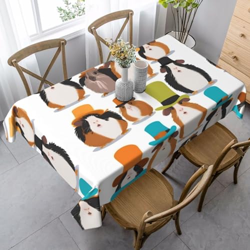 FSCEV Tischdecke mit Meerschweinchen-Illustration, rechteckig, für Küche, Esszimmer, Innen- und Außenbereich von FSCEV