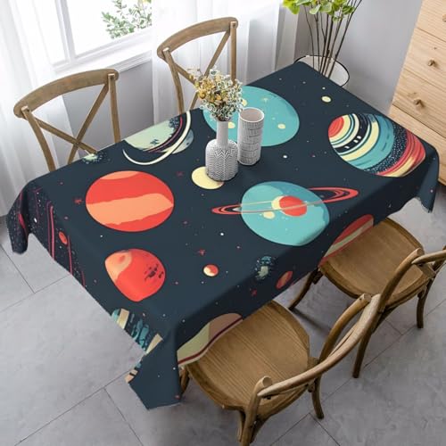 FSCEV Tischdecke mit Planetenmotiv, rechteckig, für Küche, Esszimmer, Innen- und Außenbereich von FSCEV