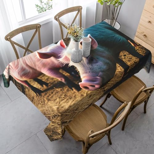 FSCEV Tischdecke mit Schweinefarm, rechteckig, für Küche, Esszimmer, Innen- und Außenbereich FSCEV Tischdecke mit Schweinefarm, rechteckig, für Küche, Esszimmer, Innen- und Außenbereich von FSCEV