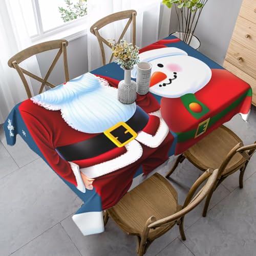 FSCEV Tischdecke mit Weihnachtsmann und Schneemann, rechteckig, für Küche, Esszimmer, Innen- und Außenbereich FSCEV Tischdecke mit Weihnachtsmann und Schneemann, rechteckig, für Küche, Esszimmer, Innen- und Außenbereich von FSCEV