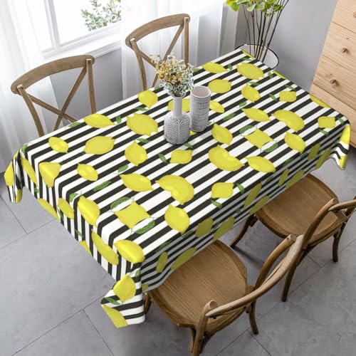 FSCEV Tischdecke mit blauen Streifen und Zitrone, rechteckig, für Küche, Esszimmer, Innen- und Außenbereich FSCEV Tischdecke mit blauen Streifen und Zitrone, rechteckig, für Küche, Esszimmer, Innen- und Außenbereich von FSCEV