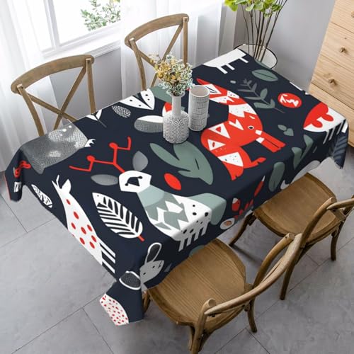 FSCEV Tischdecke mit skandinavischen Tieren, rechteckig, für Küche, Esszimmer, Innen- und Außenbereich FSCEV Tischdecke mit skandinavischen Tieren, rechteckig, für Küche, Esszimmer, Innen- und Außenbereich von FSCEV