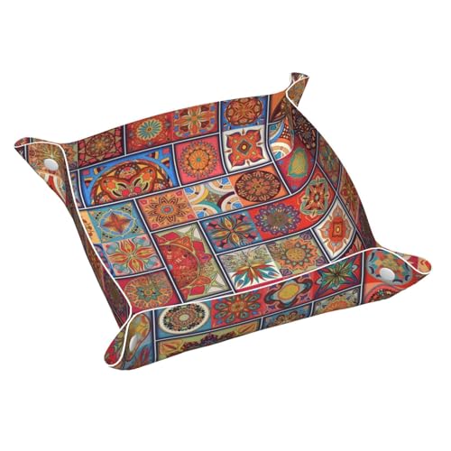 Farbiges kleines Tablett aus Leder mit fließendem Muster, Schreibtisch-Organizer, Caddy Box, dekoratives Herren-Zubehör Farbiges kleines Tablett aus Leder mit fließendem Muster, Schreibtisch-Organizer, Caddy Box, dekoratives Herren-Zubehör von FSCEV