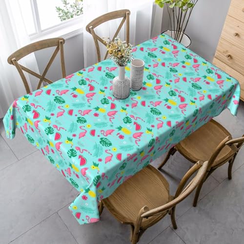 Flamingo-Eiscreme-Tischdecke, rechteckig, für Küche, Esszimmer, Innen- und Außenbereich von FSCEV