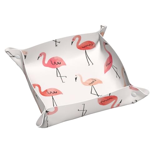 Flamingo Leder Ablagetablett Desktop Organizer Caddy Box Dekorative Herren Accessoires von FSCEV