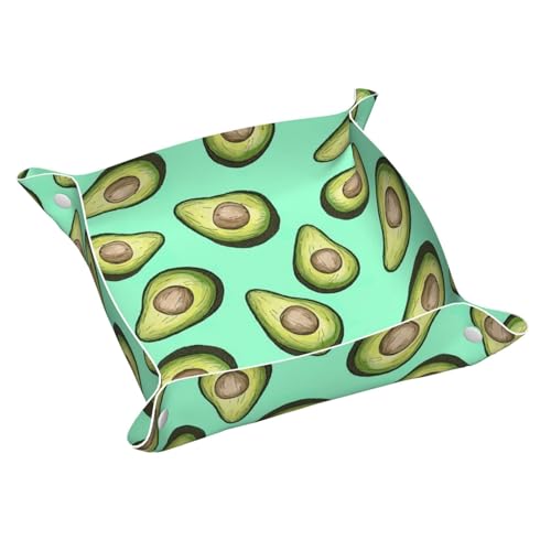 Fresh Tropical Fruit Avocado Leather Storage Tray Desktop Organizer Caddy Box Decorative Men'S Accessories von FSCEV