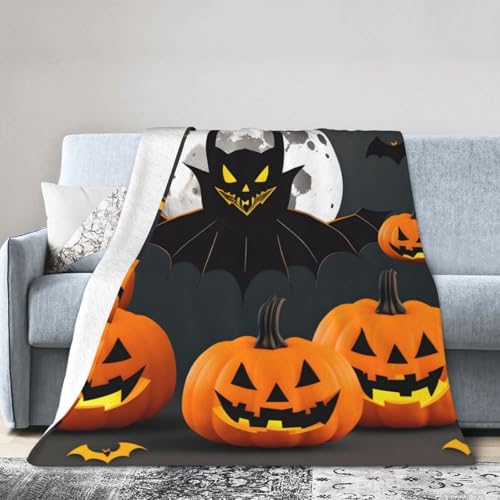 Halloween-Mond-Fledermaus-Kürbis, ultraweiche Micro-Fleece-Decke, Klimaanlagen-Decke, Decke, warme Decke Halloween-Mond-Fledermaus-Kürbis, ultraweiche Micro-Fleece-Decke, Klimaanlagen-Decke, Decke, warme Decke von FSCEV