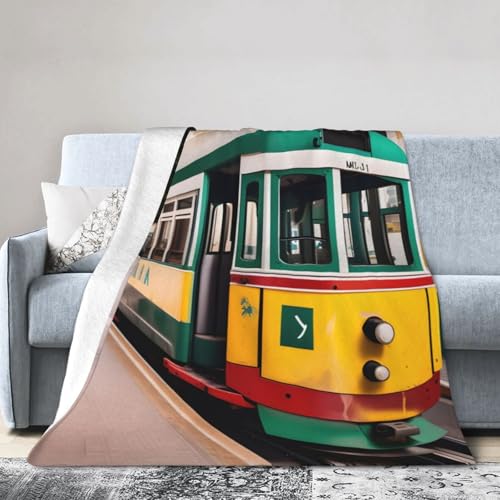 Lissabon Straßenbahnmuster, ultraweiche Micro-Fleece-Decke, Klimaanlage, Decke, Decke, warme Decke Lissabon Straßenbahnmuster, ultraweiche Micro-Fleece-Decke, Klimaanlage, Decke, Decke, warme Decke von FSCEV