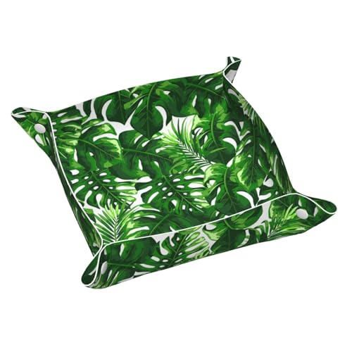 Monstera Deliciosa Bananenpalme Leder Ablagetablett Desktop Organizer Caddy Box Dekorative Herren Accessoires von FSCEV