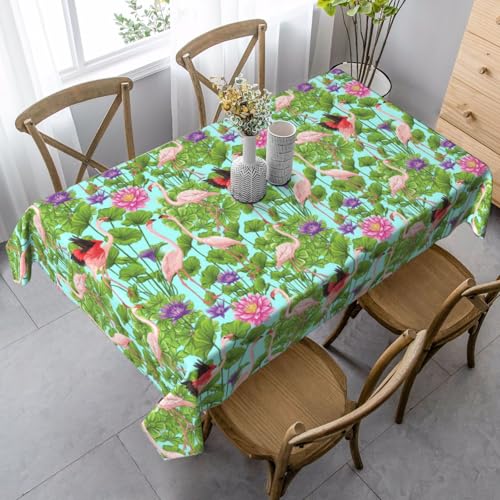 Tischdecke mit Flamingo-Motiv, rechteckig, für Küche, Esszimmer, Innen- und Außenbereich von FSCEV