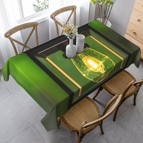 Tischdecke mit Glühwürmchen und Laterne, rechteckig, für Küche, Esszimmer, Innen- und Außenbereich von FSCEV