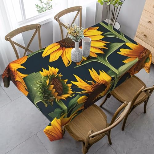 Tischdecke mit Wildblumen, Sonnenblumen, rechteckig, für Küche, Esszimmer, Innen- und Außenbereich Tischdecke mit Wildblumen, Sonnenblumen, rechteckig, für Küche, Esszimmer, Innen- und Außenbereich von FSCEV