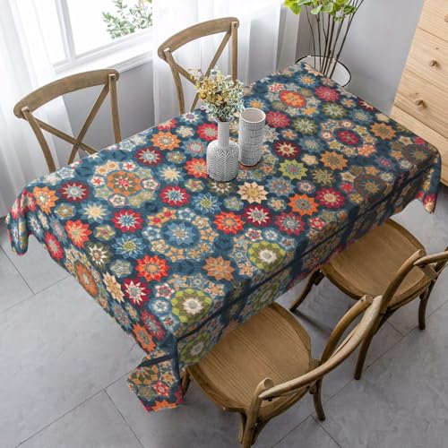 Tischdecke mit böhmischen Blumen, rechteckig, für Küche, Esszimmer, Innen- und Außenbereich Tischdecke mit böhmischen Blumen, rechteckig, für Küche, Esszimmer, Innen- und Außenbereich von FSCEV
