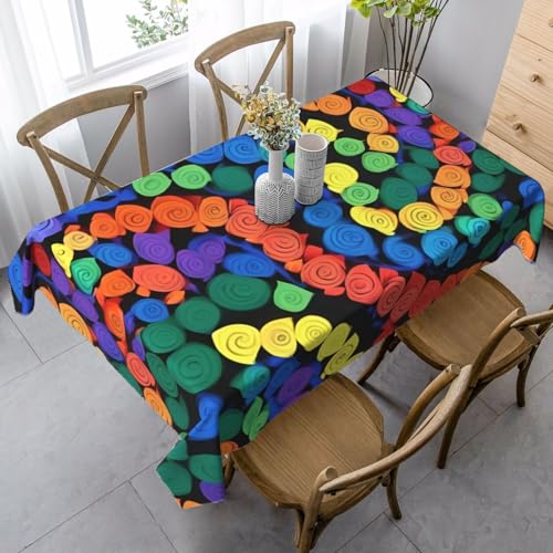 Tischdecke mit bunten Blumen, rechteckig, für Küche, Esszimmer, Innen- und Außenbereich Tischdecke mit bunten Blumen, rechteckig, für Küche, Esszimmer, Innen- und Außenbereich von FSCEV