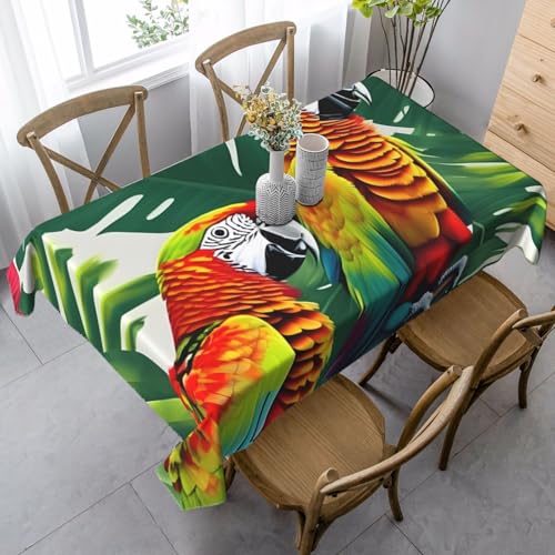 Tischdecke mit tropischen Blumen und Blättern, rechteckig, für Küche, Esszimmer, Innen- und Außenbereich von FSCEV