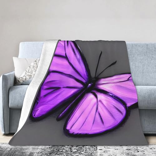Ultraweiche Micro-Fleece-Decke, Klimaanlagen-Decke, warme Decke, violette Schmetterlinge Ultraweiche Micro-Fleece-Decke, Klimaanlagen-Decke, warme Decke, violette Schmetterlinge von FSCEV