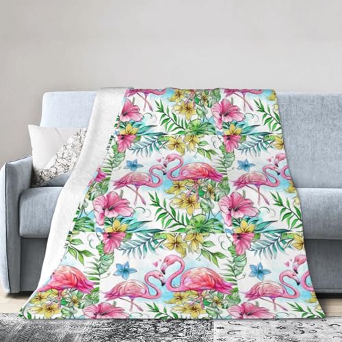 Ultraweiche Micro-Fleece-Decke mit Flamingo-Blumen, Klimaanlage, Decke, warme Decke Ultraweiche Micro-Fleece-Decke mit Flamingo-Blumen, Klimaanlage, Decke, warme Decke von FSCEV