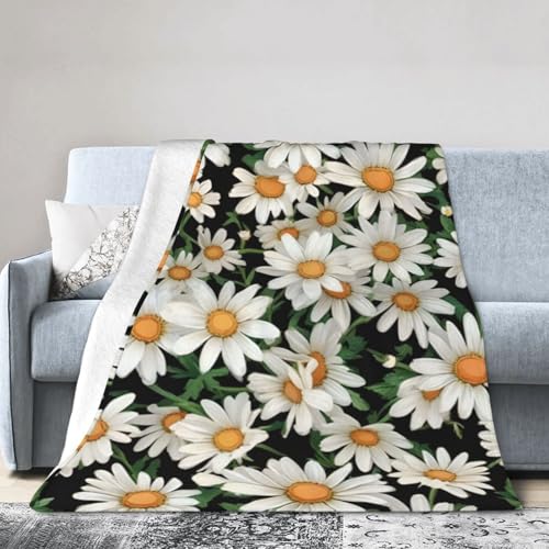 Ultraweiche Micro-Fleece-Decke mit Gänseblümchen-Motiv, Klimaanlage, Decke, warme Decke Ultraweiche Micro-Fleece-Decke mit Gänseblümchen-Motiv, Klimaanlage, Decke, warme Decke von FSCEV